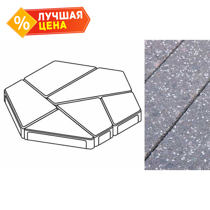 Плита тротуарная Готика Granite FINERRO, полигональ, Ильменит, 893х780х80 мм