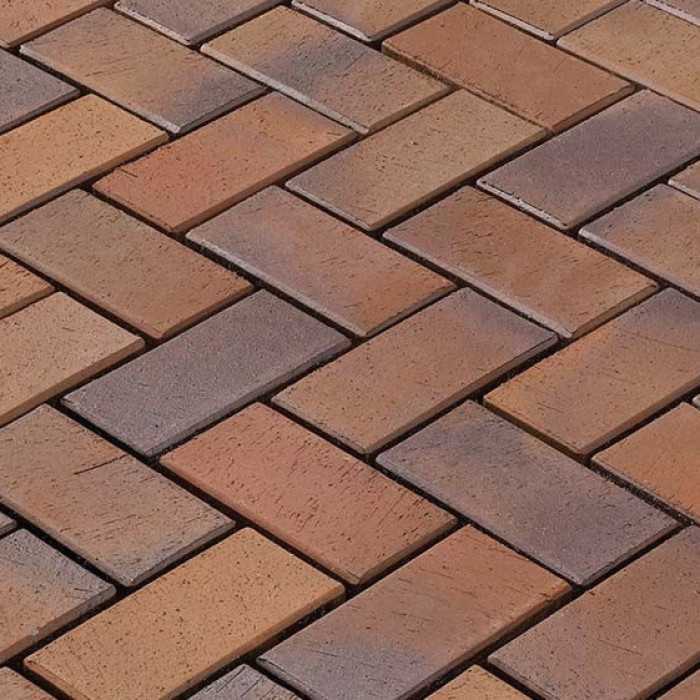 Тротуарная клинкерная брусчатка Vandersanden Meran красная, 200х100х52 мм